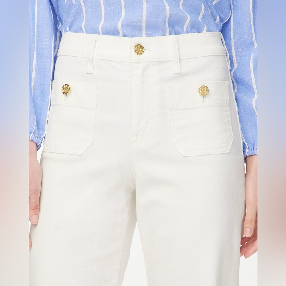 NWT J Crew Factory Slim wide-leg sailor jean in all-day stretch Seashell White - Picture 11 of 12